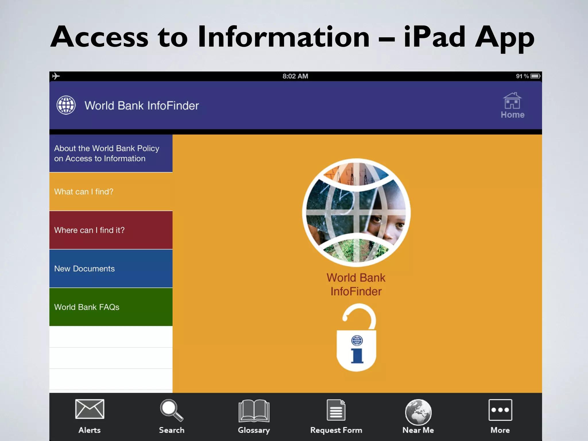 Access to Information – iPad App
 