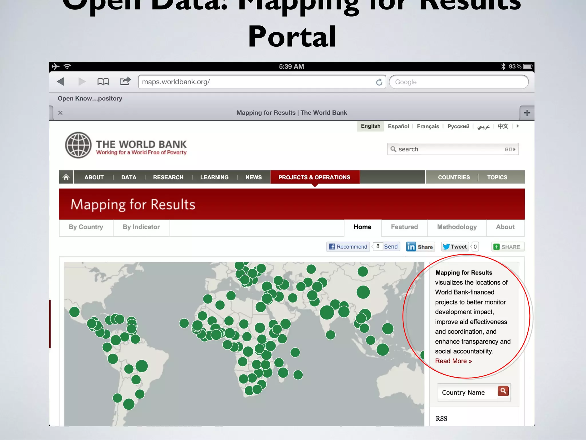 Open Data: Mapping for Results
           Portal
 