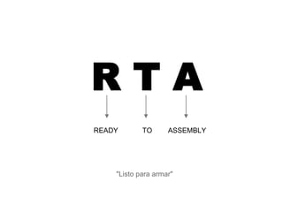 RTA
READY       TO      ASSEMBLY




    "Listo para armar"
 
