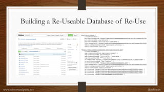 Building a Re-Useable Database of Re-Use
@mhbealswww.scissorsandpaste.net
 