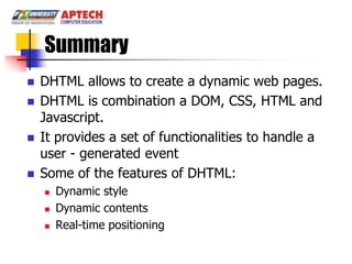 13. session 13 introduction to dhtml | PPTX | Web Design and HTML ...