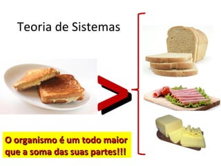 Teoria de Sistemas




                     >
O organismo é um todo maior
que a soma das suas partes!!!
 