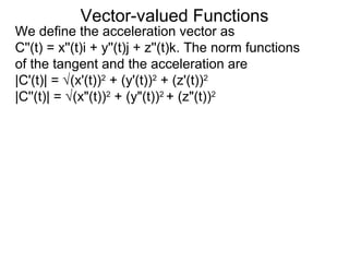 12.5. vector valued functions | PPT