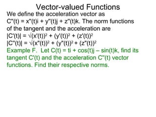 12.5. vector valued functions | PPT