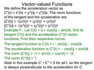 12.5. vector valued functions | PPT