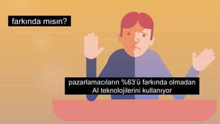 pazarlamacıların %63’ü farkında olmadan
AI teknolojilerini kullanıyor
farkında mısın?
 