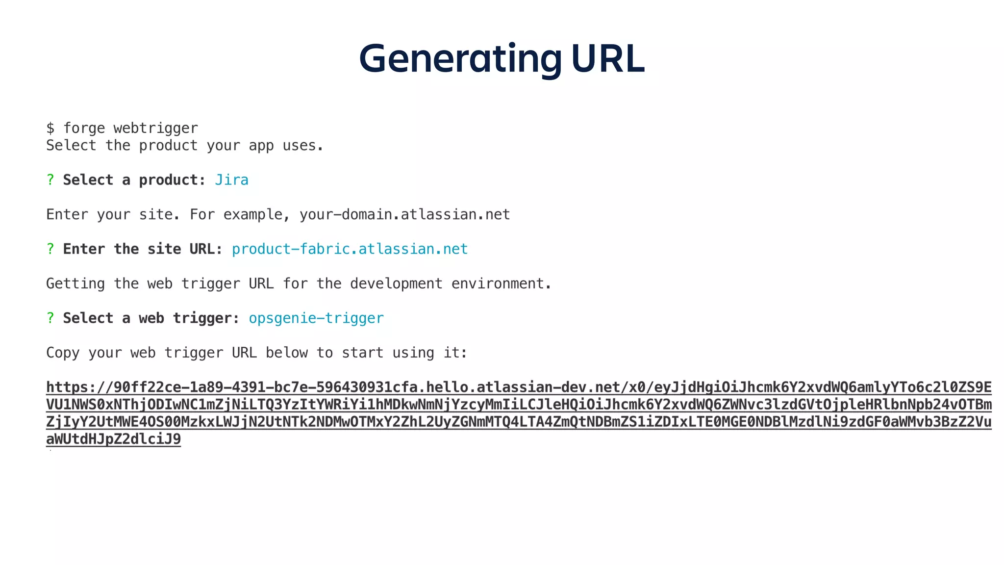 Generating URL
 