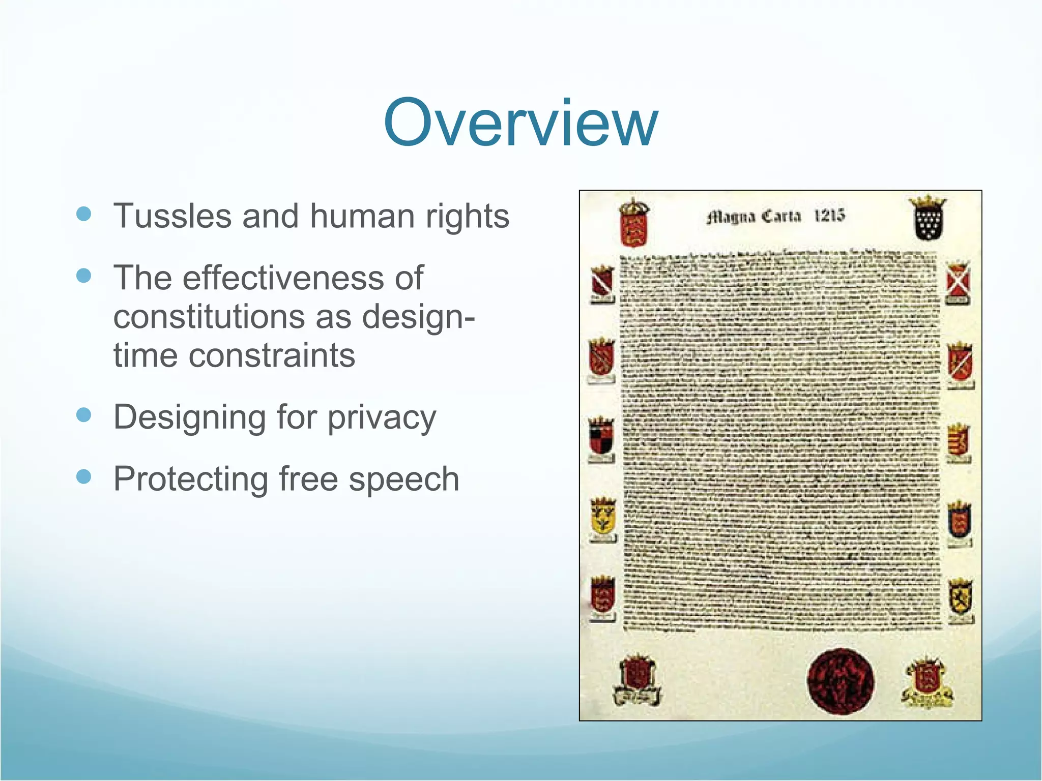 Ian Brown (Oxford Internet Institute): Constitutions and tussles in cyberspace
