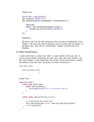 Nested class in java | PDF