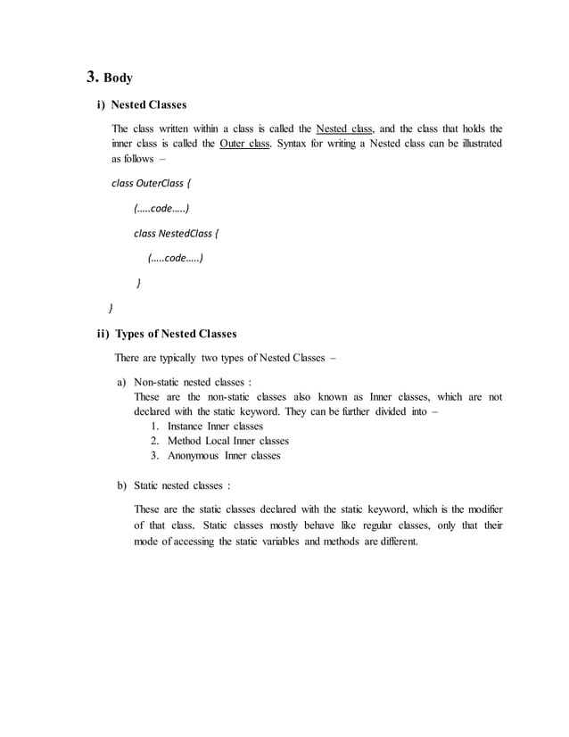 Nested class in java | PDF