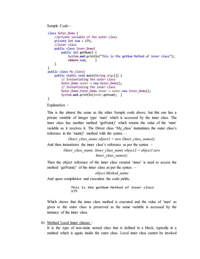 Nested class in java | PDF