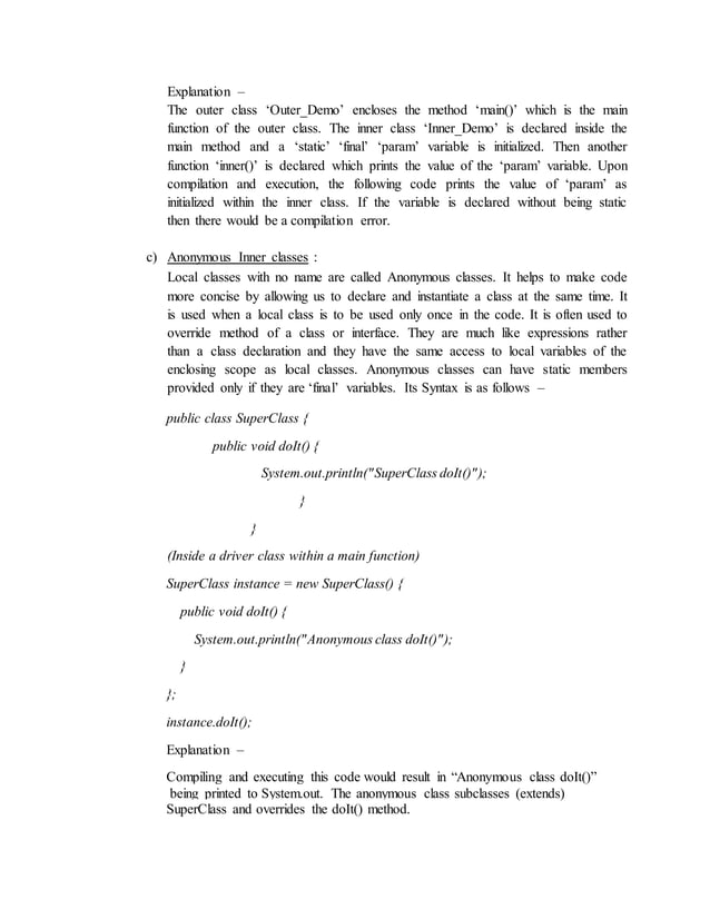 Nested class in java | PDF