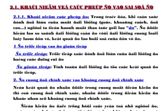 2.1. KHAÙI NIEÄM VEÀ CAÙC PHEÙP ÑO VAØ SAI SOÁ ÑO2.1. KHAÙI NIEÄM VEÀ CAÙC PHEÙP ÑO VAØ SAI SOÁ ÑO
2.1.1. Khaùi nieäm caùc pheùp ño: Trong traéc ñòa, khi caàn xaùc
ñònh ñoä lôùn cuûa moät ñaïi löôïng (goùc, khoaûng caùch, ñoä
cao…) ngöôøi ta tieán haønh moät thao taùc goïi laø “ño”. Ño ñöôïc
hieåu laø so saùnh ñaïi löôïng caàn ño vôùi ñaïi löôïng cuøng loaïi
laáy laøm ñôn vò, keát quaû ño laø boäi soá cuûa ñôn vò ño.
1 Ño tröïc tieáp vaø ño giaùn tieáp
Ño tröïc tieáp: Tröïc tieáp xaùc ñònh ñoä lôùn cuûa ñaïi löôïng ño
baèng caùc duïng cuï ño
Ño giaùn tieáp: Tính toaùn ñaïi löôïng ño töø caùc keát quaû ño
tröïc tieáp.
2. Ño cuøng ñoä chính xaùc vaø khoâng cuøng ñoä chính xaùc
Neáu keát quaû ño nhaän ñöôïc trong cuøng moät ñieàu kieän ño
thì coù cuøng ñoä chính xaùc, nhaän ñöôïc trong ñieàu kieän ño
khaùc nhau seõ khoâng cuøng ñoä chính xaùc.
Ñieàu kieän ño ñaëc tröng bôûi caùc yeáu toá nhö ngöôøi ño,
 
