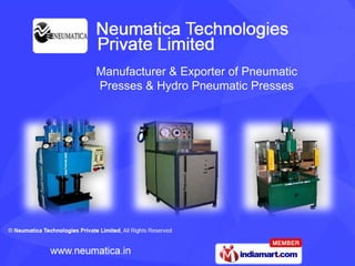 Manufacturer & Exporter of Pneumatic
Presses & Hydro Pneumatic Presses
 