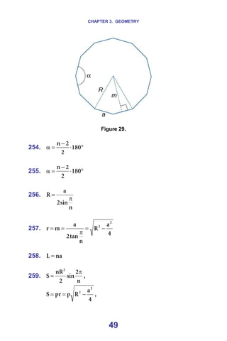 CHAPTER 3. GEOMETRY
49
=
=
Figure 29.
=
254. °
⋅
−
=
α NUM
O
O
å
=
=
255. °
⋅
−
=
α NUM
O
O
å
=
=
256.
å
ëáå
O
~
o
π
= =
=
257.
Q
~
o
å
í~å
O
~
ã
ê
O
O
−
=
π
=
= =
=
258. å~
i = =
=
259.
å
O
ëáå
O
åo
p
O
π
= I==
Q
~
o
é
éê
p
O
O
−
=
= I==
 