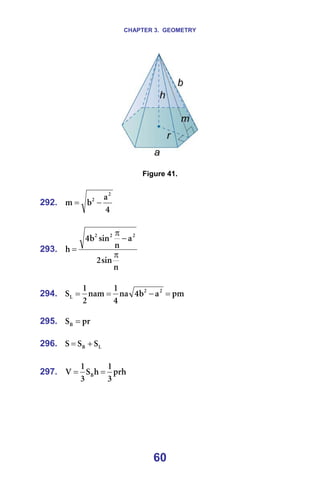 CHAPTER 3. GEOMETRY
60
=
=
Figure 41.
=
292.
Q
~
Ä
ã
O
O
−
= =
=
293.
å
ëáå
O
~
å
ëáå
Ä
Q
Ü
O
O
O
π
−
π
= =
=
294. éã
~
Ä
Q
å~
Q
N
å~ã
O
N
p O
O
i =
−
=
= =
=
295. éê
p_ = =
=
296. i
_ p
p
p +
= =
=
297. éêÜ
P
N
Ü
p
P
N
s _ =
= ==
=
=
=
 