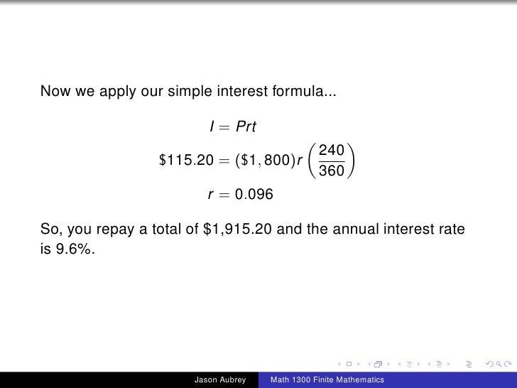 annual interest formula