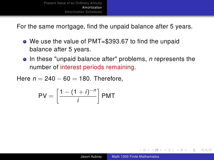 Math 1300 Section 33 Future Value of an Ordinary Annuity; Sinking F…