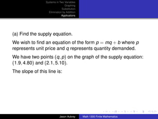 Math 1300: Section 4-1 Review: Systems of Linear Equations in Two ...