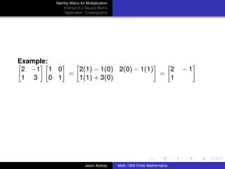 Math 1300: Section 4-5 Inverse of a Square Matrix | PDF
