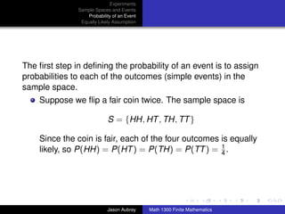 Math 1300: Section 8-1 Sample Spaces, Events, and Probability | PDF