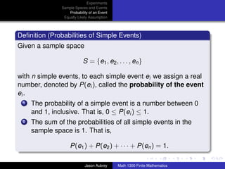 Math 1300: Section 8-1 Sample Spaces, Events, and Probability | PDF
