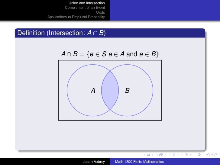 Math 1300 Section 8 2 Union Intersection And Complement Of Events Math 1300 section 8 2 union intersection and complement of events