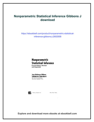 Nonparametric Statistical Inference Gibbons J | PDF