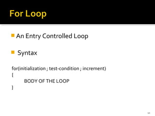 Control Structure in C | PPT | Programming Languages | Computing