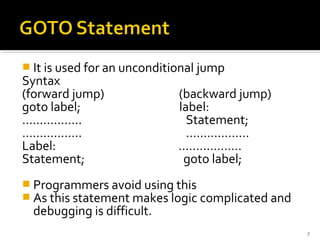 Control Structure in C | PPT