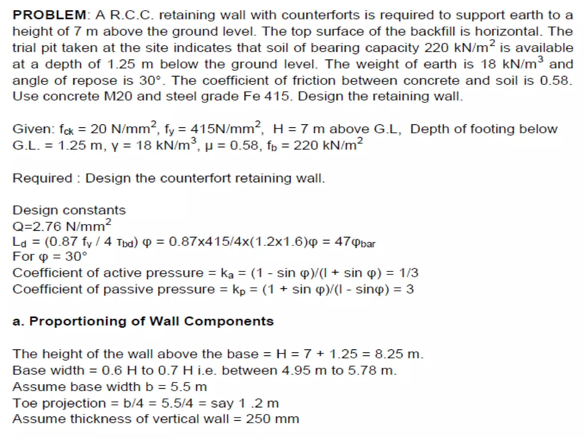 Counterfort Retaining Wall PPT