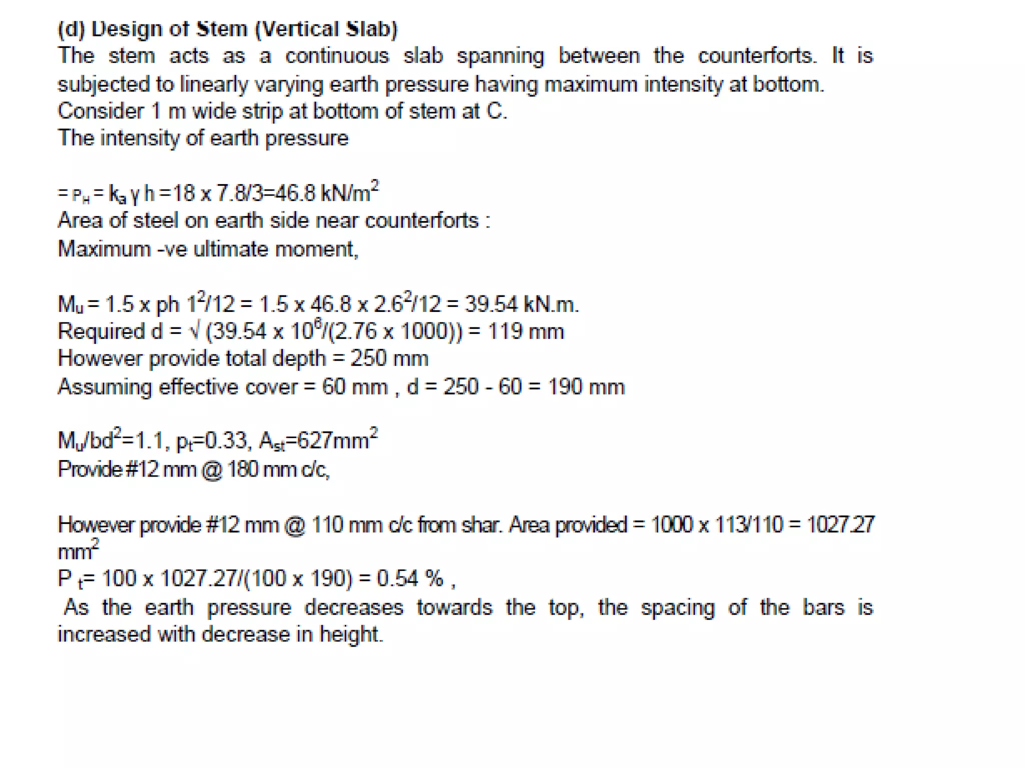 Counterfort Retaining Wall PPT