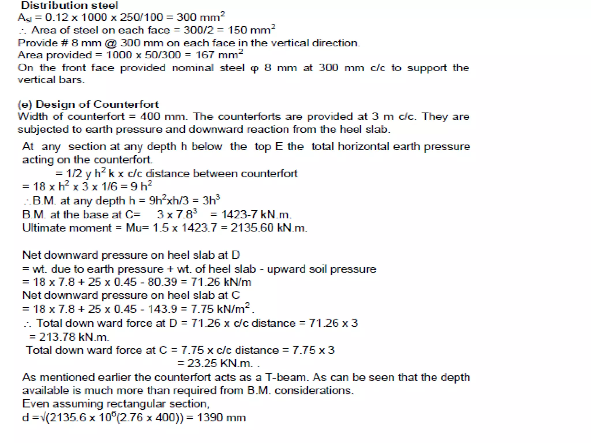 Counterfort Retaining Wall PPT