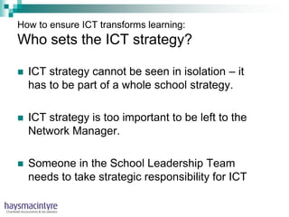 Ict Set ICT and its impact on schools’ infrastructure, teaching and learning | PPTX