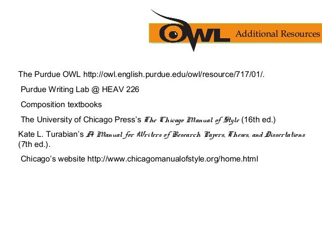 Chicago Manual of Style 17th Edition // Purdue Writing Lab chicago manual of style owl purdue