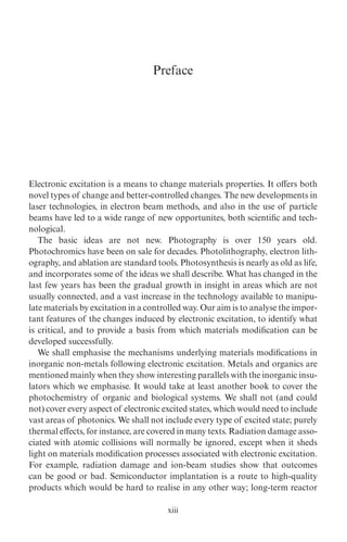Led Preface Materials Modification By Electronic Excitation Itoh N Stoneham Am | PDF