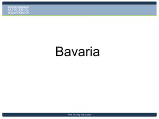Important Foreign Investments in Germany

• Worldwide important investment location. No 5 worldwide (2010)
• Greenfield new investments on high level and stable
• Between 2000 and 2009 steady annual growth of foreign direct
investments: +5% p.a.
• Most important industries for foreign investments: Information &
communication technologies, software & services, automotive,
machine building, chemistry.

Prof. Dr.-Ing. Kai Lucks

 