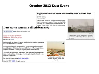 October 2012 Dust Event
 