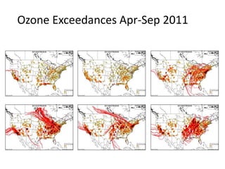 Ozone Exceedances Apr-Sep 2011
 
