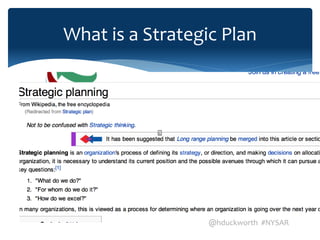 What is a Strategic Plan
@hduckworth #NYSAR
 