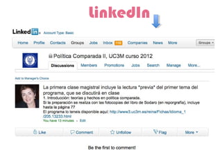 LinkedIn




Grupo Infraestructuras Inteligentes en LinkedIn: incluir link e invitadles a ser miembros
 