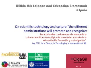 Aims                    @olgag

                        Enhancing positive leadership,
                        entrepreneurial spirit and communication
                        skills
                        Tools
                        PLEs. Open, mobile, digital, global, totally
                        connected and personally developed --instead
                        of consumed.
                              Skills
                              Leadership
                              Communication
                              Innovation
                              Open to change and to global change
                              Able to cope with uncertainty
Olga Gil, 2013, and David Willey: Openess and the dissagregated future of higer education
 
