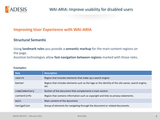 HTML5 & WAI ARIA for online banking | PPT