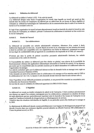 Télétravail : accord AXA