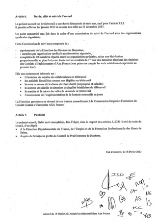 Télétravail : accord AXA