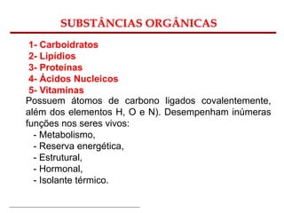Bioquímica Celular e os nutrientes do organismo | PPT