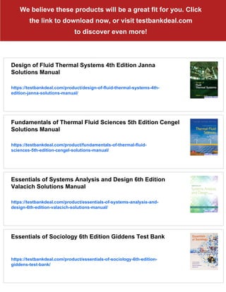Design of Fluid Thermal Systems SI Edition 4th Edition Janna Solutions ...