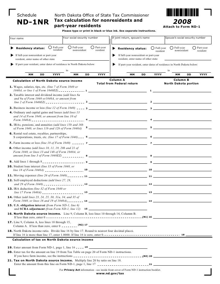 nd1nrenabled nd.gov tax forms 2008