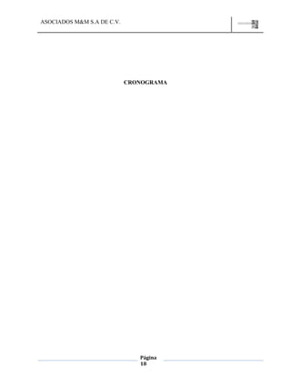 ASOCIADOS M&M S.A DE C.V.
Página
18
CRONOGRAMA
 