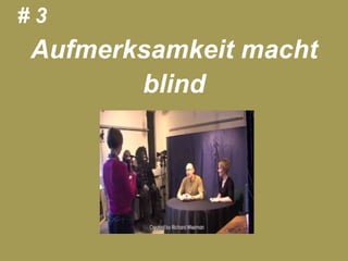#3
             Aufmerksamkeit macht
                    blind




11.05.2012   Seite 19           © eparo GmbH, 2013
 